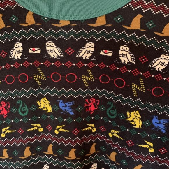 Harry Potter Pajama Long John Top Adult Sz Large Wizard Organic Hanna Andersson - Picture 2 of 10